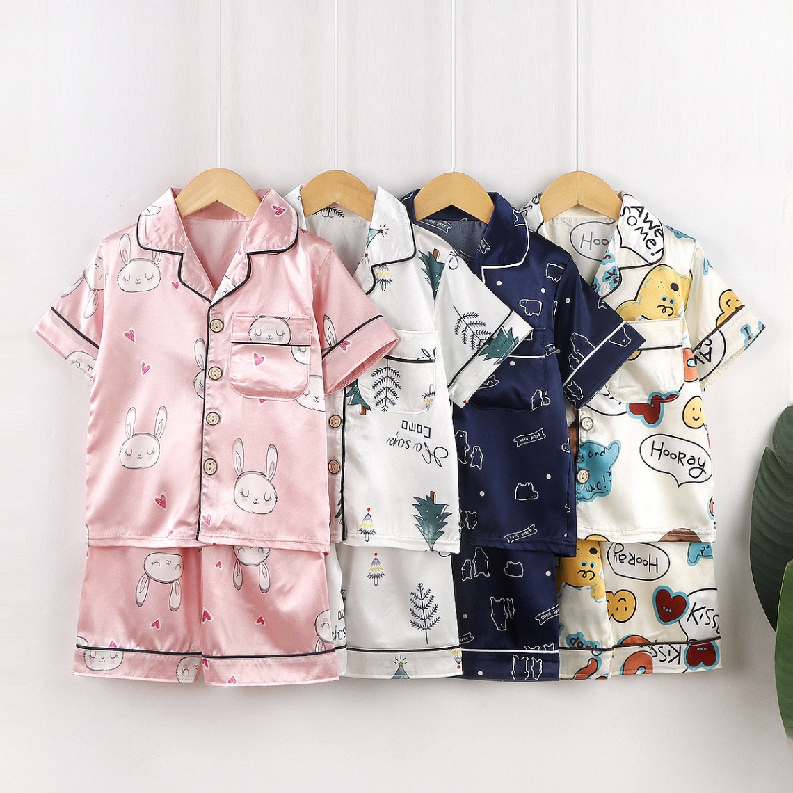 24HH26.23 - BỘ PIZAMA LỤA CHO BÉ