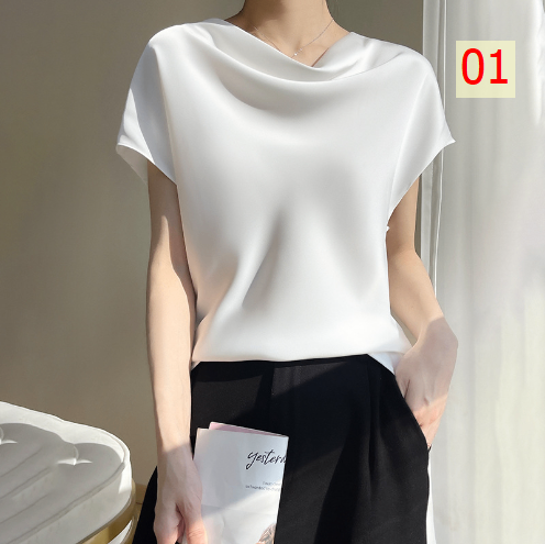 24HH26.20 - ÁO LỤA CỔ ĐỔ PHONG CÁCH TIỂU THƯ
