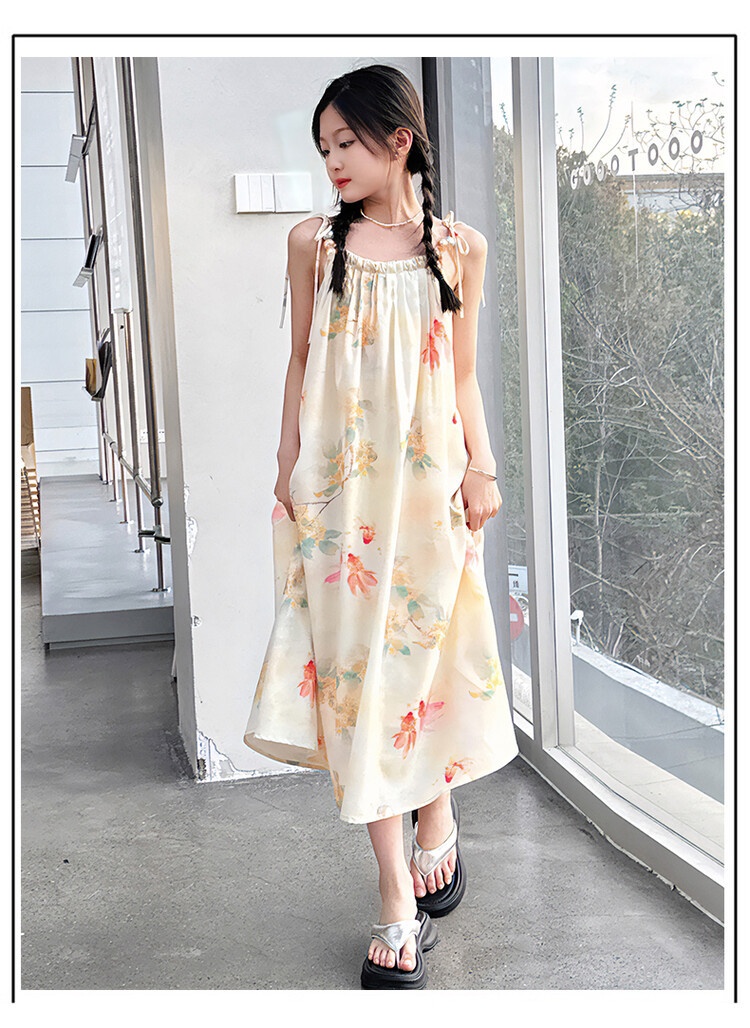 24HA46.22 - ĐẦM MAXI 2 DÂY CHO BÉ