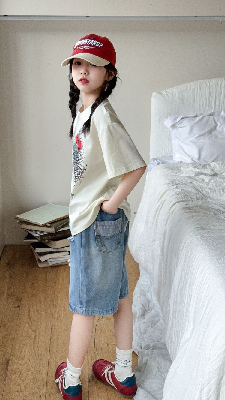 24HA56.10 - SET ÁO PHÔNG QUẦN JEANS BÉ GÁI SIZE ĐẠI