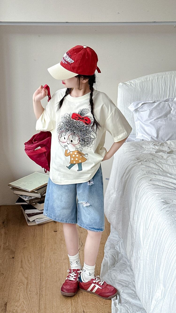 24HA56.10 - SET ÁO PHÔNG QUẦN JEANS BÉ GÁI SIZE ĐẠI