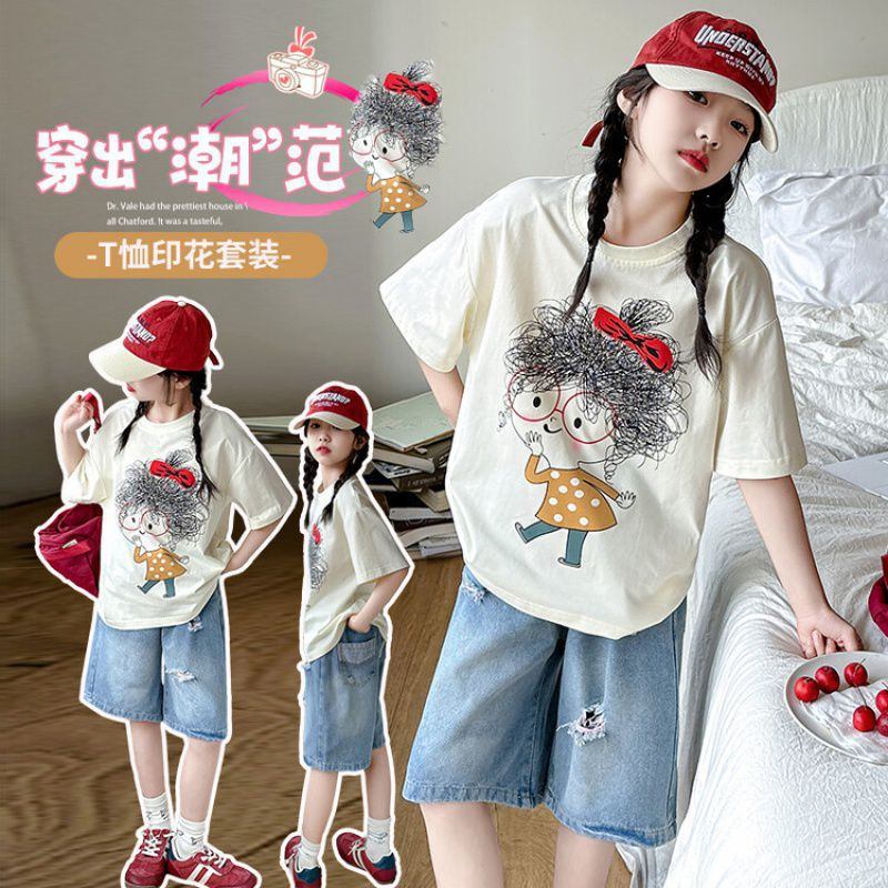 24HA56.10 - SET ÁO PHÔNG QUẦN JEANS BÉ GÁI SIZE ĐẠI