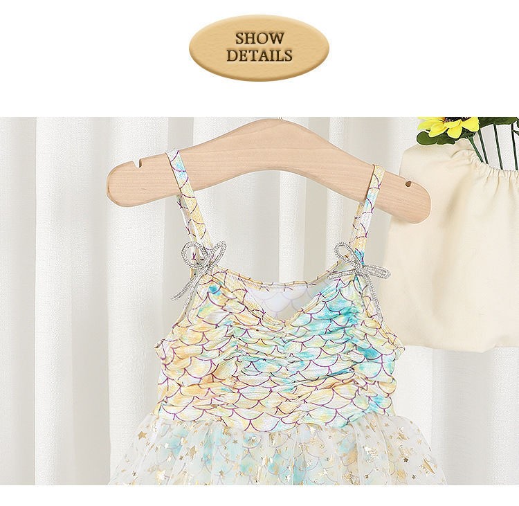 24HA96.27 - SET BIKINI TIÊN CÁ BÉ GÁI KÈM MŨ