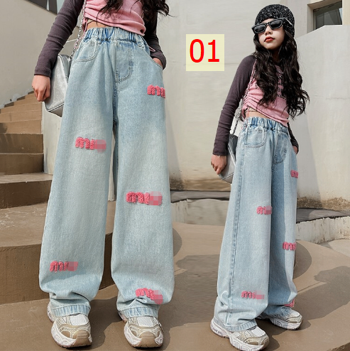 24HA106.20 - JEAN ỐNG RỘNG SIZE ĐẠI BÉ GÁI