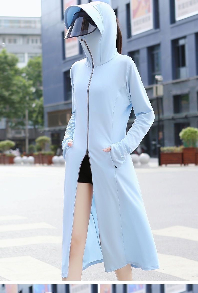 24HA106.12 - ÁO CHỐNG NẮNG DÁNG DÀI LỤA BĂNG CHỐNG TIA UV