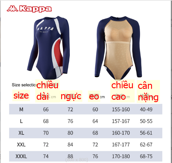 24HA136.16 - BỘ BƠI KAPPA LIỀN THÂN TAM GIÁC DÀI TAY