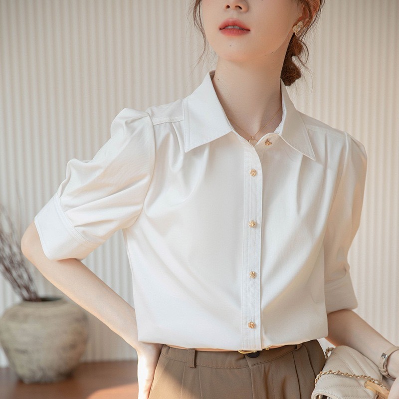 24HA146.17 - ÁO SƠ MI TAY BỒNG NỮ