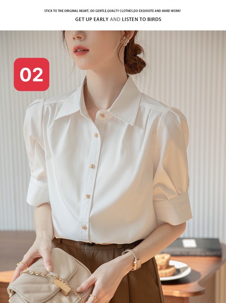 24HA146.17 - ÁO SƠ MI TAY BỒNG NỮ