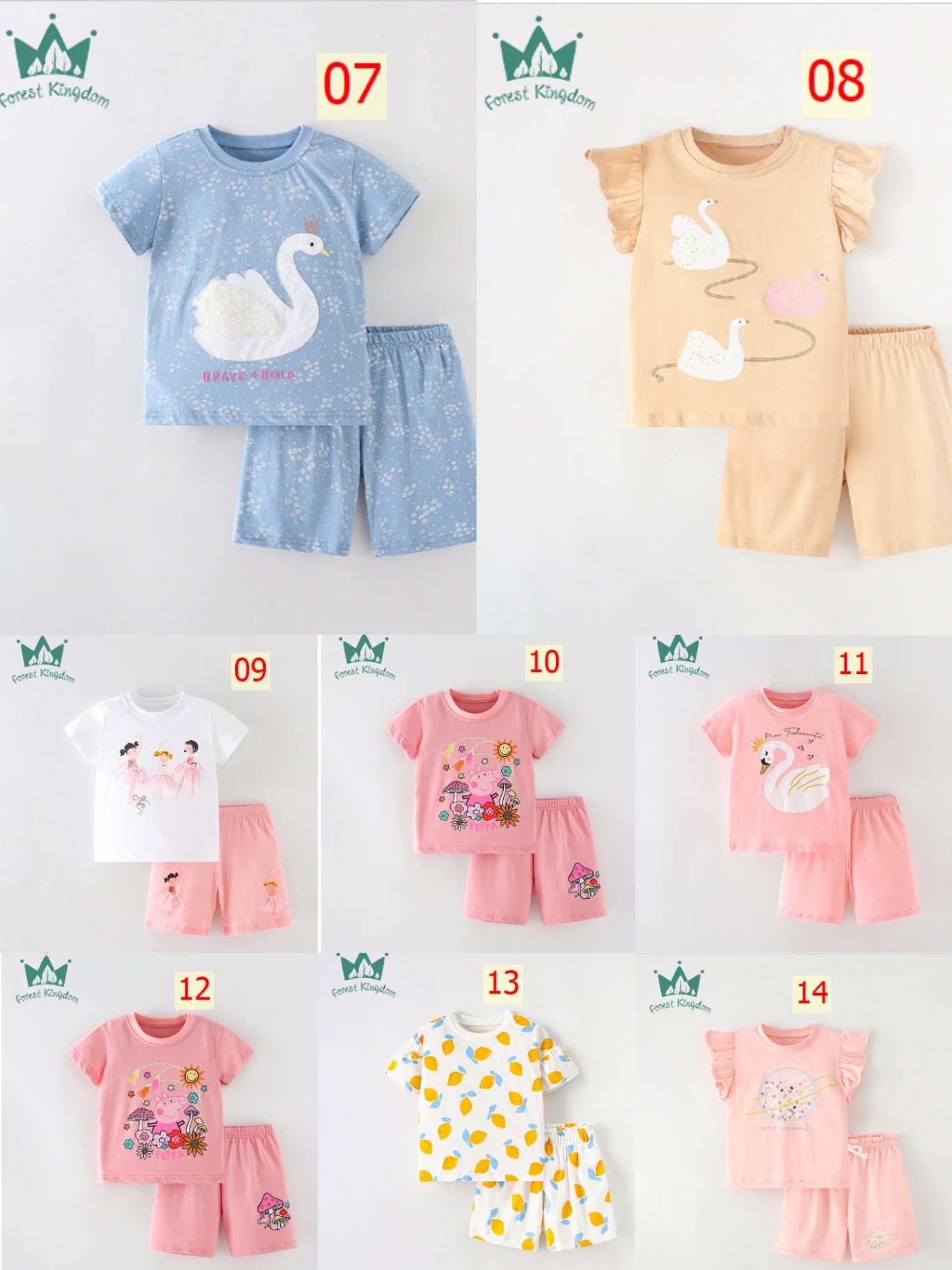24HA176.05 - BỘ COTTON FOREST KINGDOM CHO BÉ