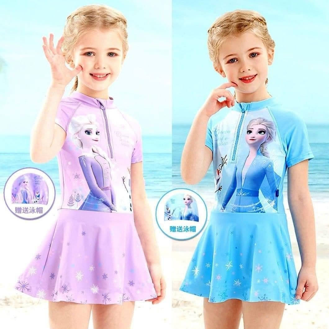 24HH186.14 - VÁY BƠI 2 MÀU ELSA BÉ GÁI