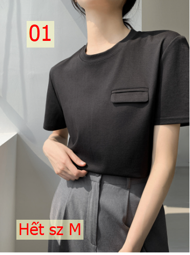 24HA216.02 - ÁO NỮ TÚI LẬT TAY NGẮN
