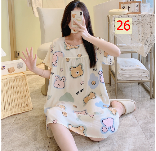 24HA226.25 - VÁY NGỦ LANH LỤA CHO NỮ