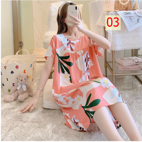 24HA226.25 - VÁY NGỦ LANH LỤA CHO NỮ