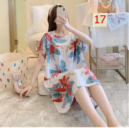 24HA226.25 - VÁY NGỦ LANH LỤA CHO NỮ