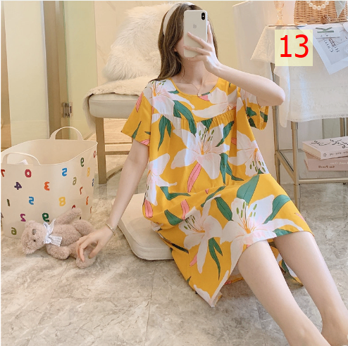24HA226.25 - VÁY NGỦ LANH LỤA CHO NỮ