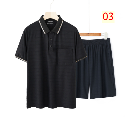 24HA256.25 - BỘ POLO CỘC TAY LỤA BĂNG NAM CAO CẤP