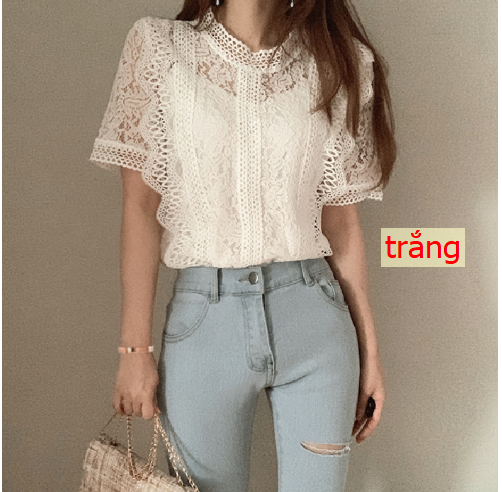 24HA256.01 - SƠ MI PHỐI REN NỮ