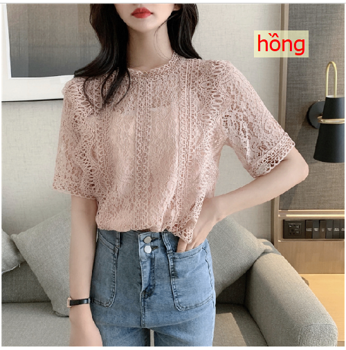 24HA256.01 - SƠ MI PHỐI REN NỮ