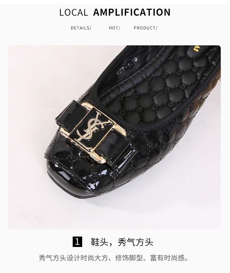 24HA266.09 - GIÀY BÚP BÊ TRÁM YSL