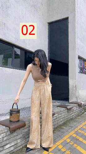24HA296.01 - QUẦN LỤA NHUỘM ỐNG RỘNG MOTIE