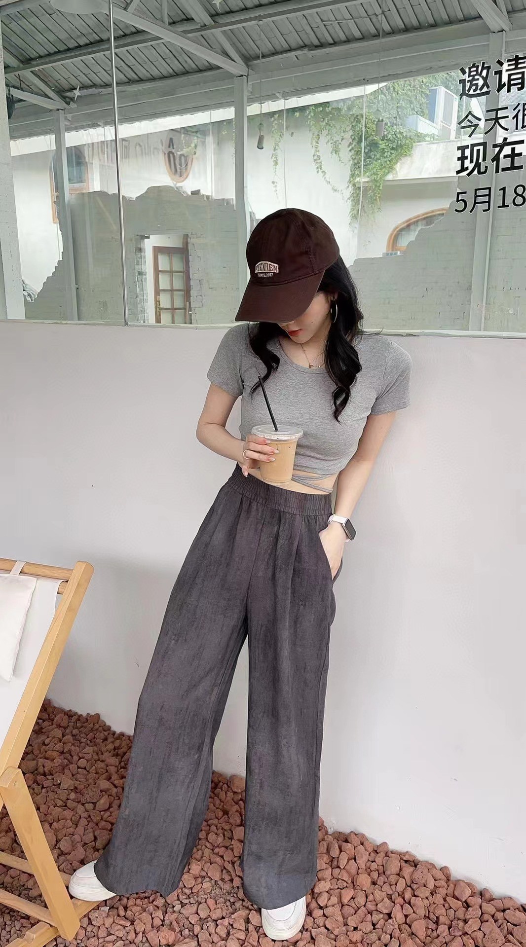 24HA296.01 - QUẦN LỤA NHUỘM ỐNG RỘNG MOTIE