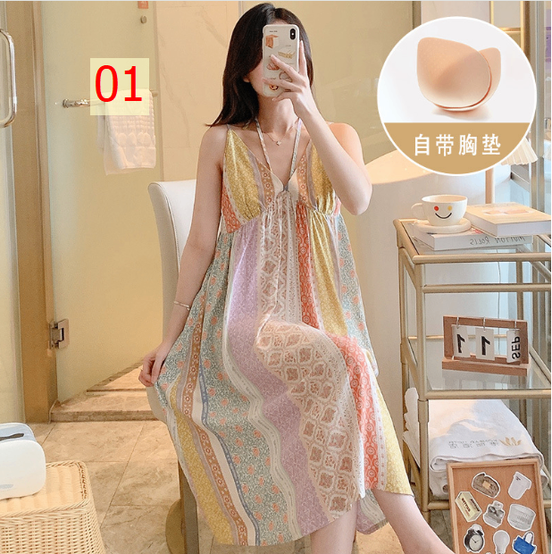 24HA27.07 - VÁY LANH MỀM MÁT MÙA HÈ CÓ KÈM ĐỆM NGỰC
