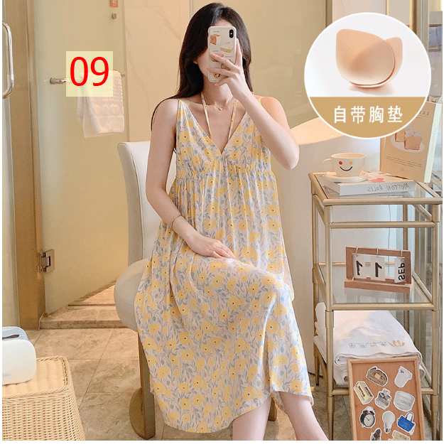 24HA27.07 - VÁY LANH MỀM MÁT MÙA HÈ CÓ KÈM ĐỆM NGỰC