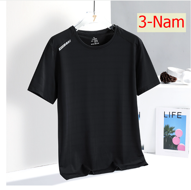 24HA37.13 - ÁO CỘC TAY CỔ TRÒN LỤA BĂNG NAM NỮ