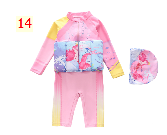 24HA37.12 - SET BƠI BÉ GÁI KÈM MŨ + PHAO NGỰC