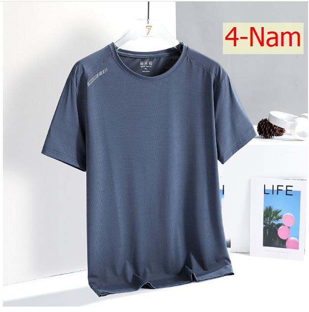 24HA37.13 - ÁO CỘC TAY CỔ TRÒN LỤA BĂNG NAM NỮ
