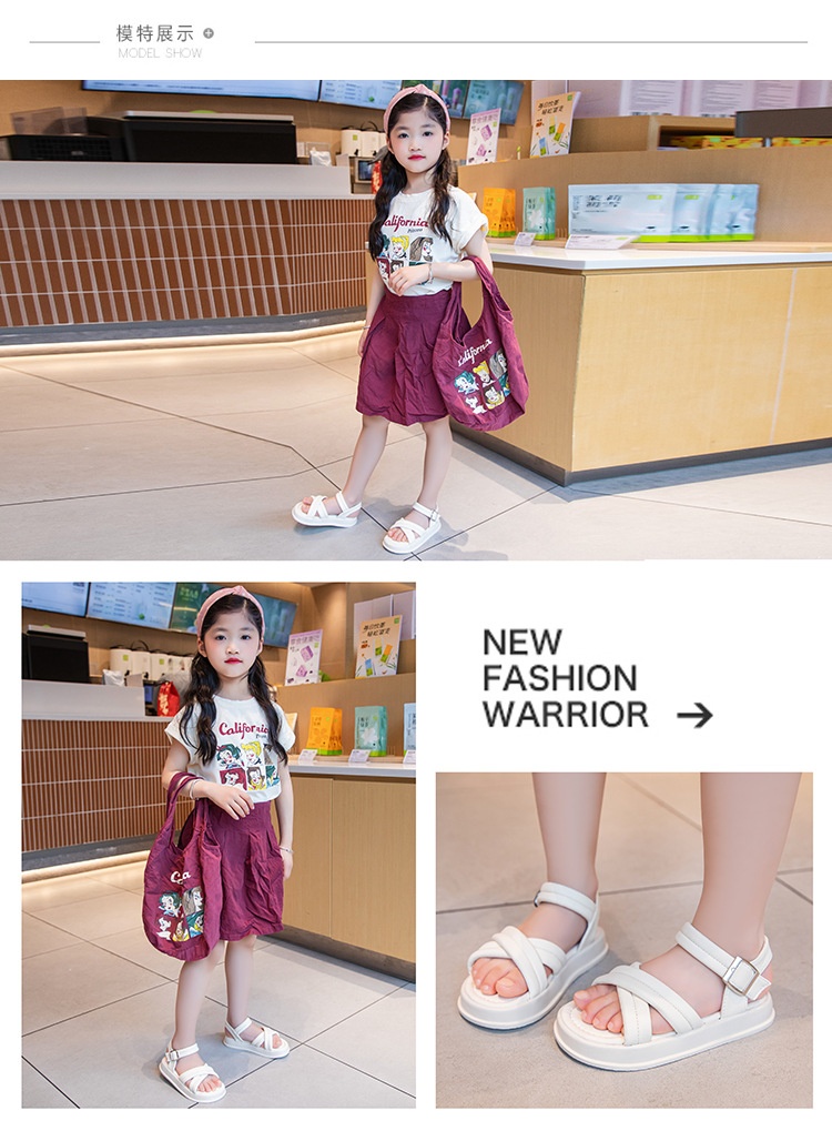24HA77.27 - SANDAL 2 DÂY CHÉO BÉ GÁI