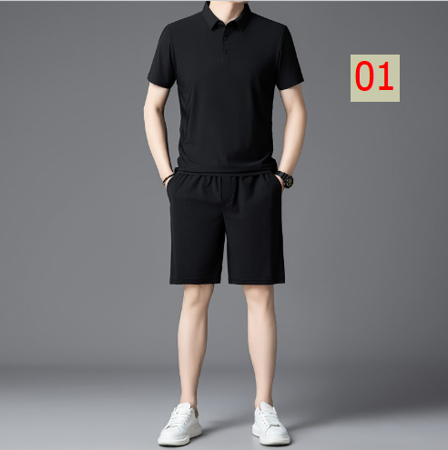 24HA97.10 - BỘ POLO LỤA BĂNG NAM CAO CẤP