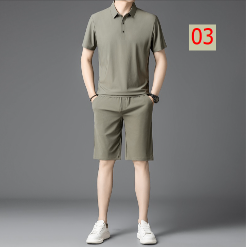 24HA97.10 - BỘ POLO LỤA BĂNG NAM CAO CẤP