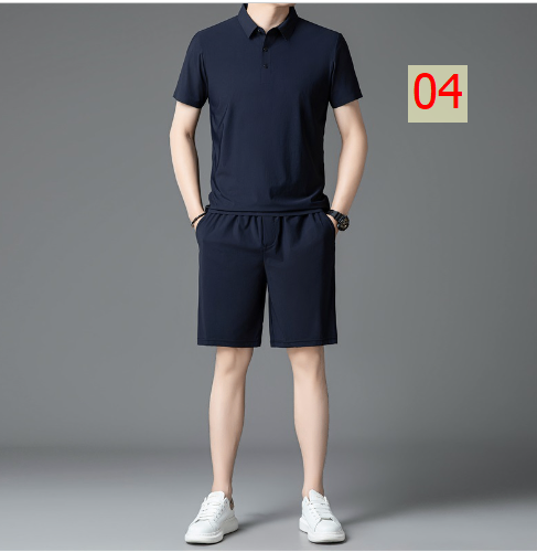 24HA97.10 - BỘ POLO LỤA BĂNG NAM CAO CẤP