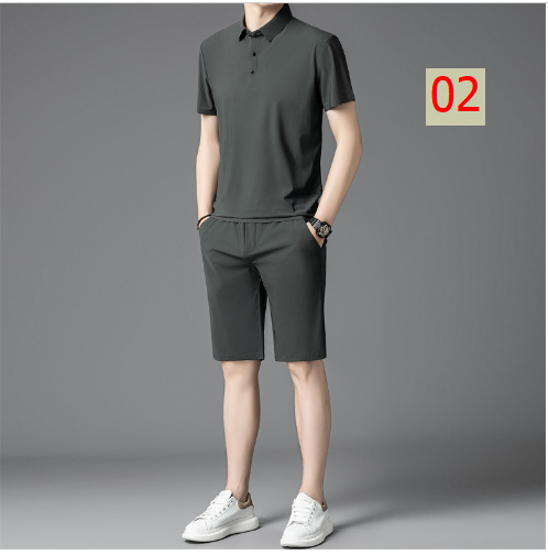 24HA97.10 - BỘ POLO LỤA BĂNG NAM CAO CẤP