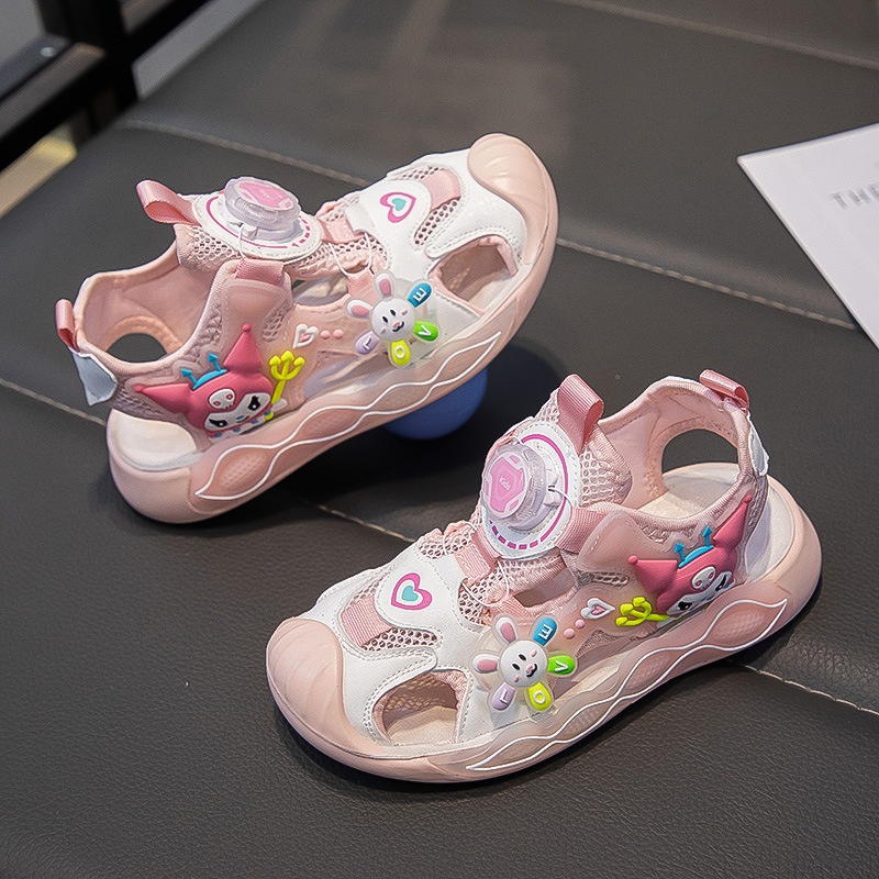 24HA107.19 - SANDAL PHỐI LƯỚI BÉ GÁI