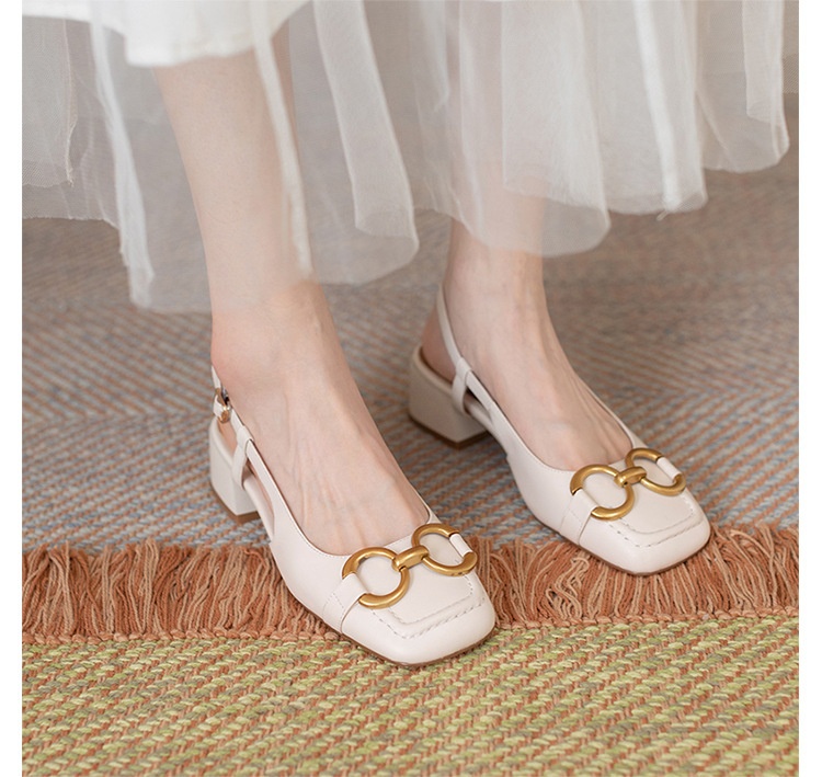 24HA127.12 - GIÀY SANDAL MŨI VUÔNG RETRO