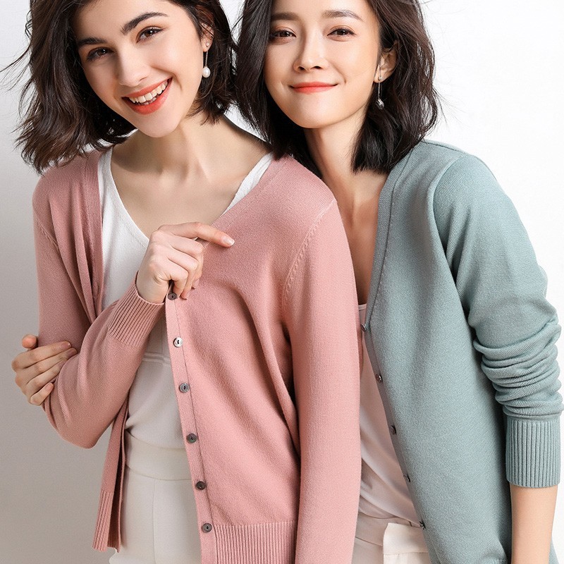 24HA137.10 - ÁO CARDIGAN NỮ BASIC