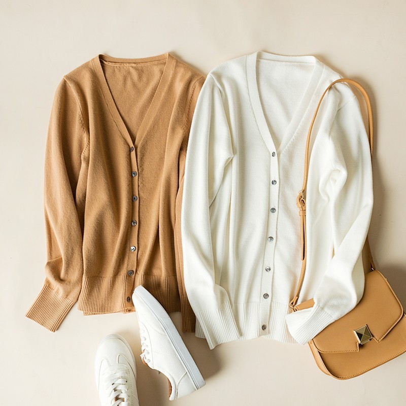 24HA137.10 - ÁO CARDIGAN NỮ BASIC
