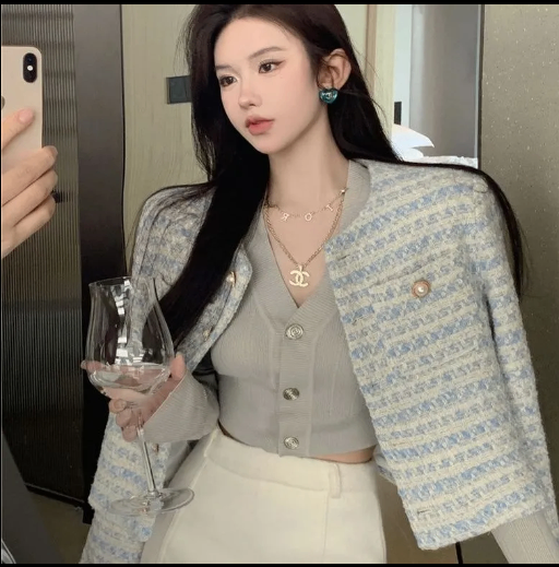 24HA157.14 - ÁO KHOÁC DẠ TWEED QC