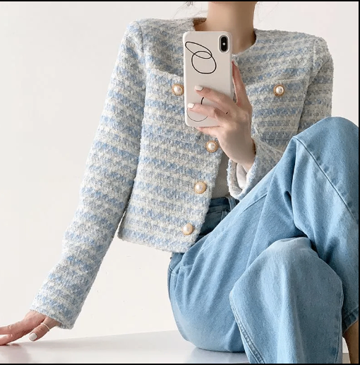 24HA157.14 - ÁO KHOÁC DẠ TWEED QC