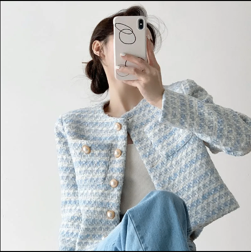 24HA157.14 - ÁO KHOÁC DẠ TWEED QC