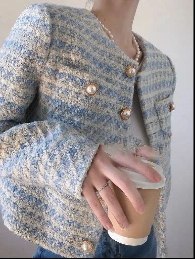 24HA157.14 - ÁO KHOÁC DẠ TWEED QC
