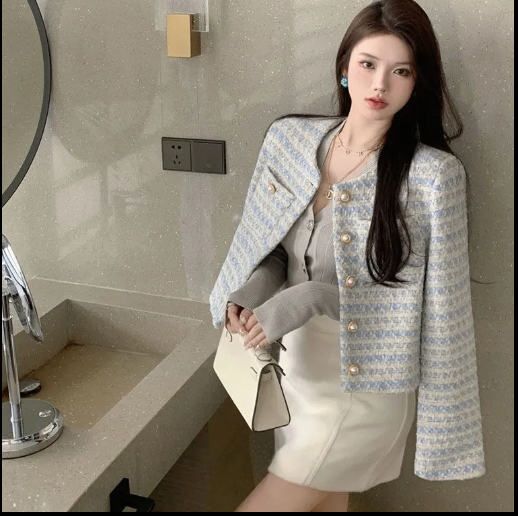 24HA157.14 - ÁO KHOÁC DẠ TWEED QC
