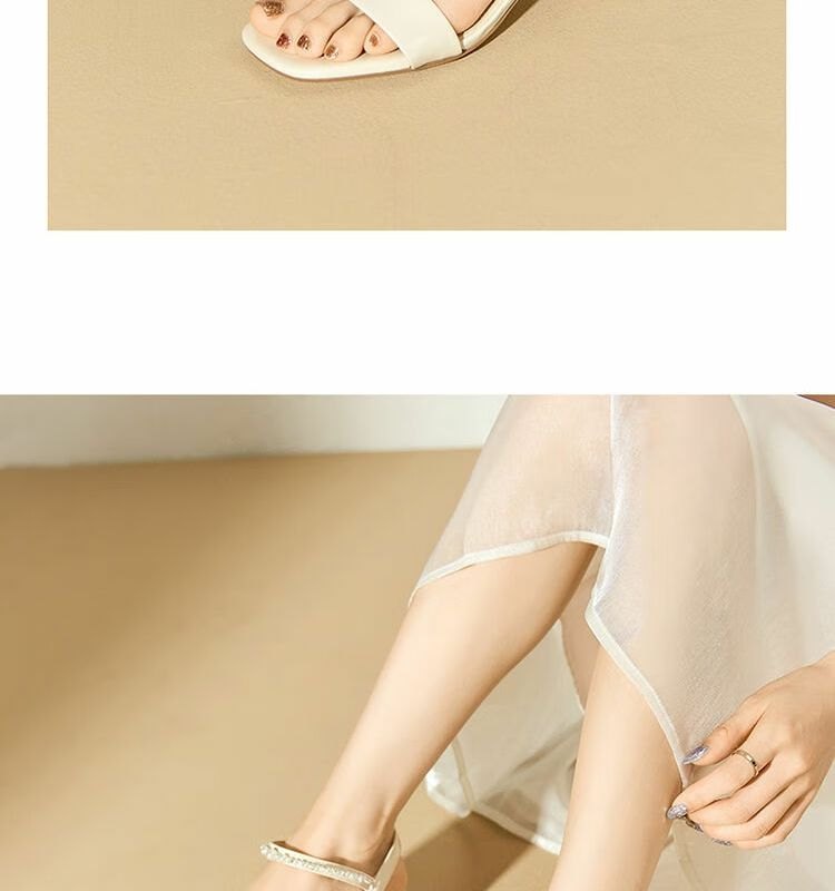 24HA167.24 - SANDAL DÂY ĐÍNH NGỌC TRAI HÃNG JOSINY