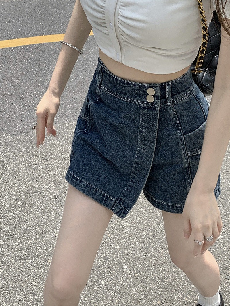 24HA167.29 - QUẦN SHORT JEAN GIẢ VÁY