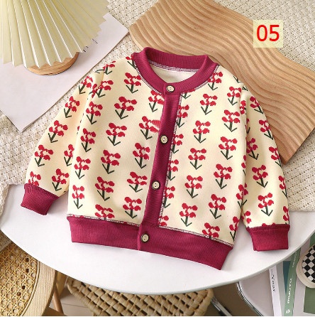 24HA167.15 - ÁO CARDIGAN LÓT NHUNG CHO BÉ