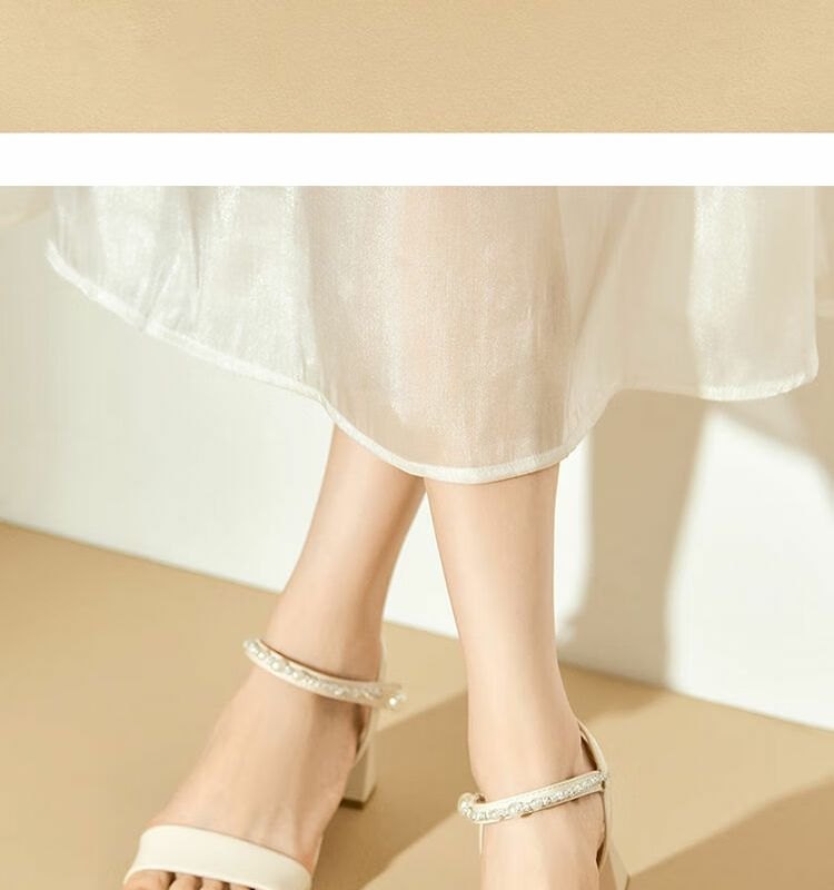 24HA167.24 - SANDAL DÂY ĐÍNH NGỌC TRAI HÃNG JOSINY