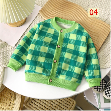24HA167.15 - ÁO CARDIGAN LÓT NHUNG CHO BÉ