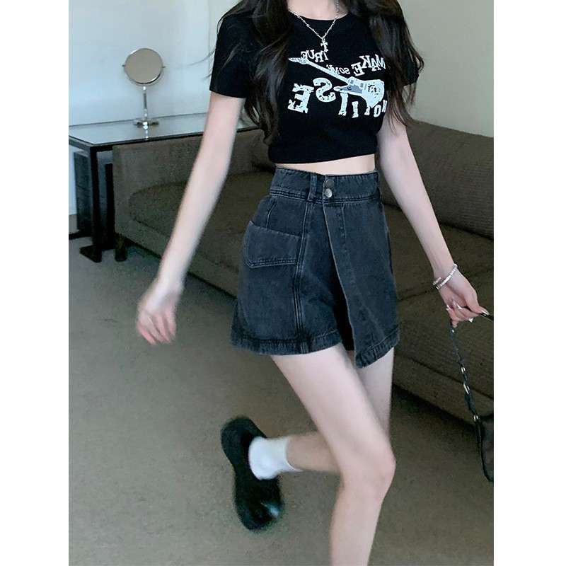 24HA167.29 - QUẦN SHORT JEAN GIẢ VÁY